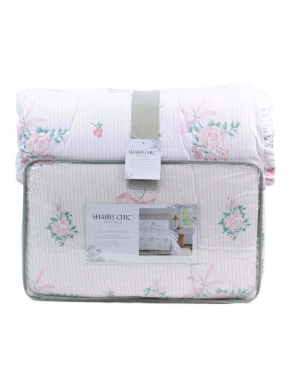 SHABBY CHIC Cotton Percale Floral Comforter Set
